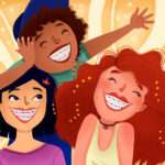 children in braces, first orthodontist