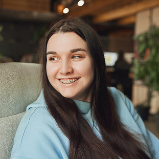 smiling girl with braces