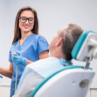 man with an orthodontist